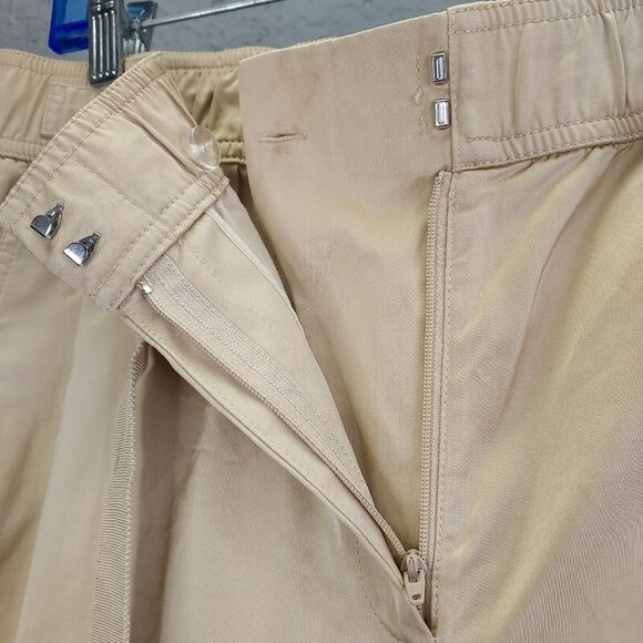 Lafayette 148 Ankle Pants Large Urbane Satin Cloth Dekalb Pull-On D-Ring Belt - Picture 9 of 16